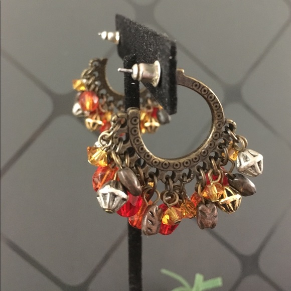 Vintage  BoHo Hoop Pierced Earrings - Picture 3 of 3